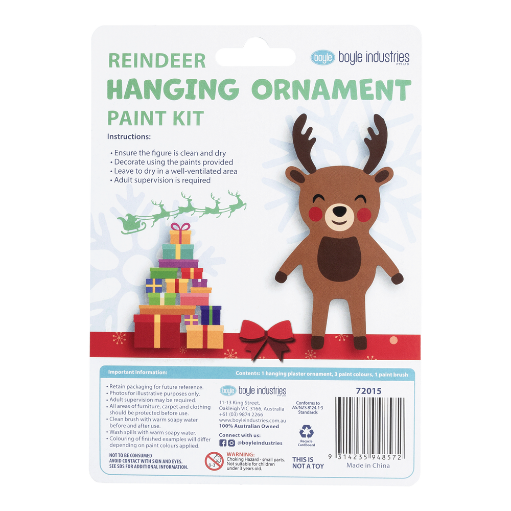 Boyle |Reindeer Hanging ornament paint kit
