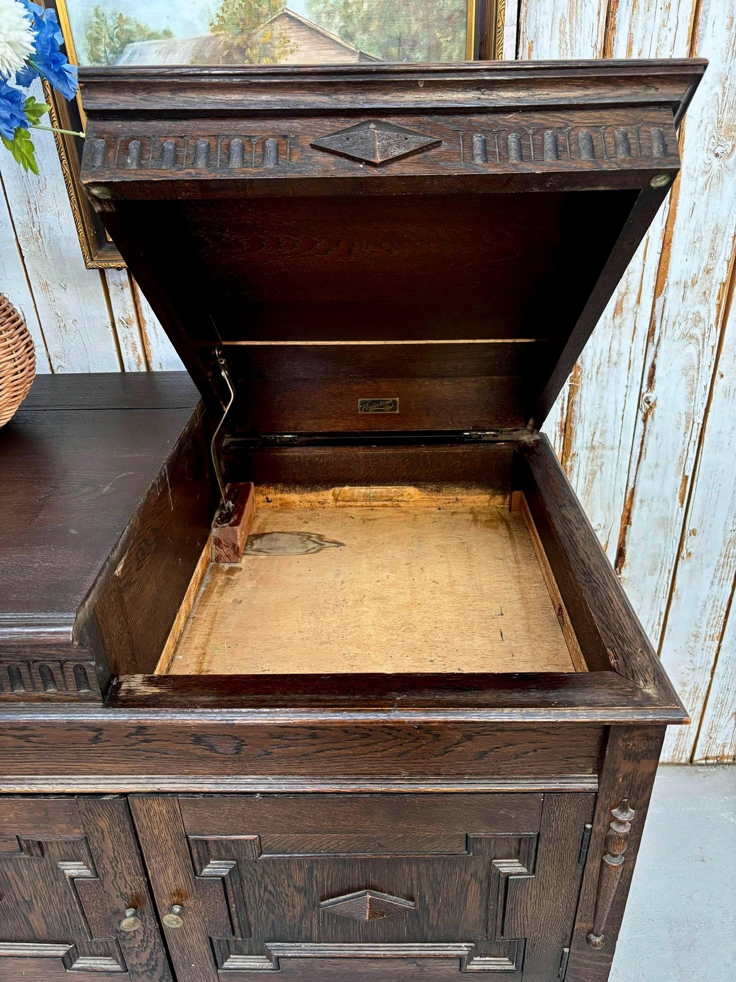 Vintage Jacobean Gramophone Cabinet