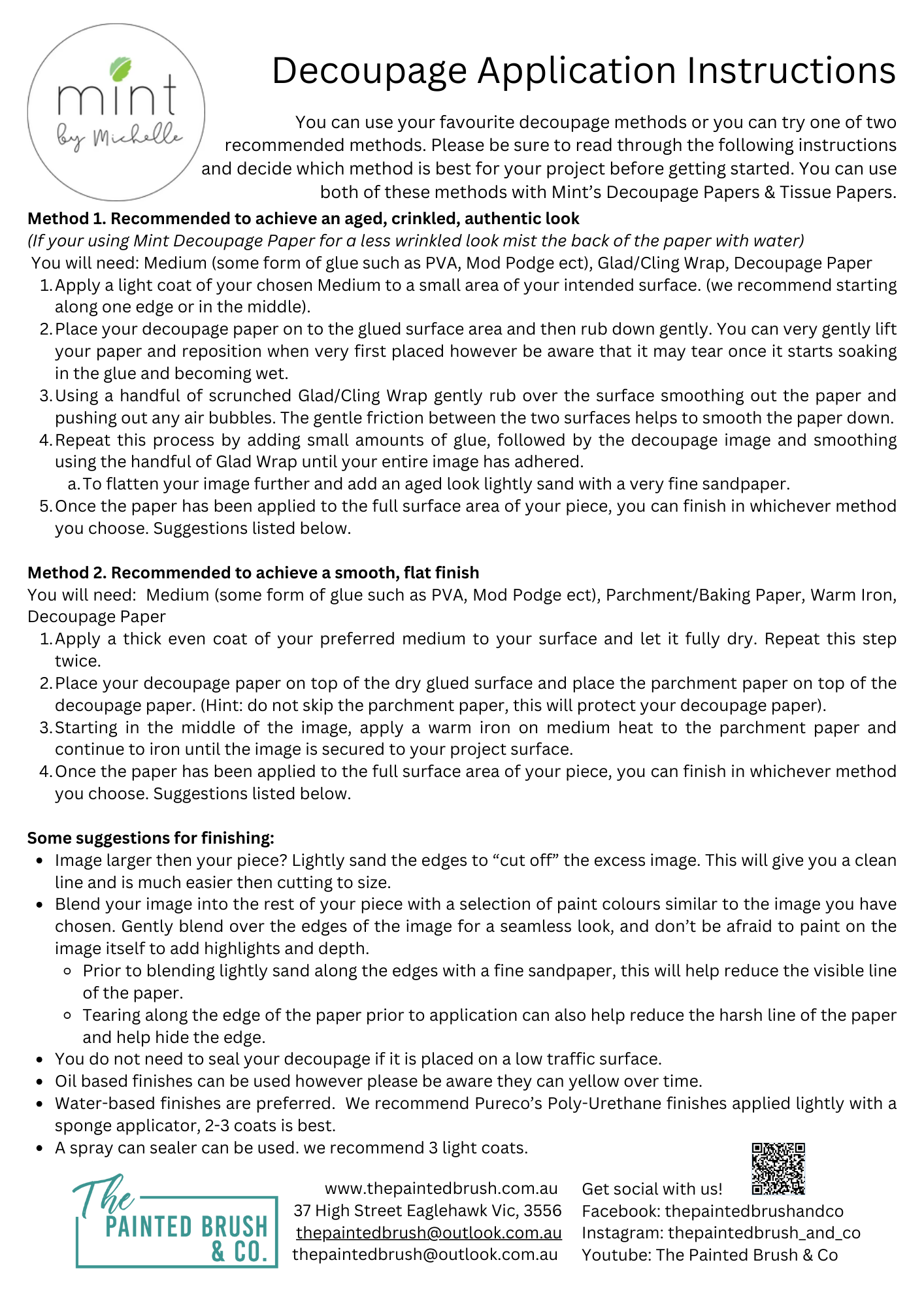 Mint Decoupage Paper | Renaissance Flowers