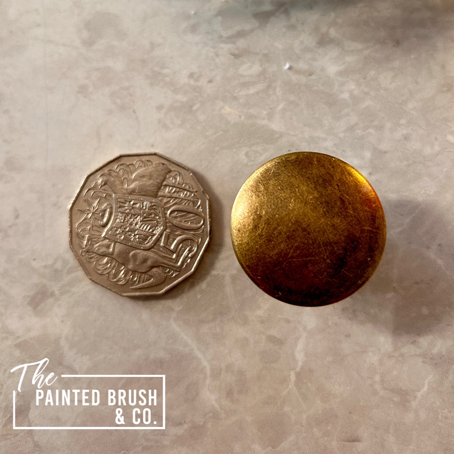 Antique Brass Round Knob - Florence
