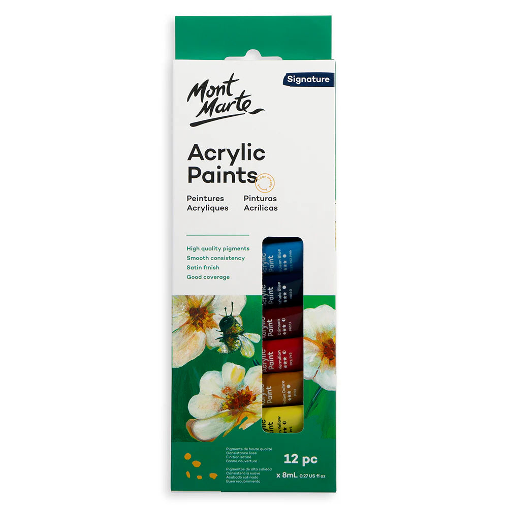 Mont Marte | Acrylic Paint Set | 12pc x 8ml