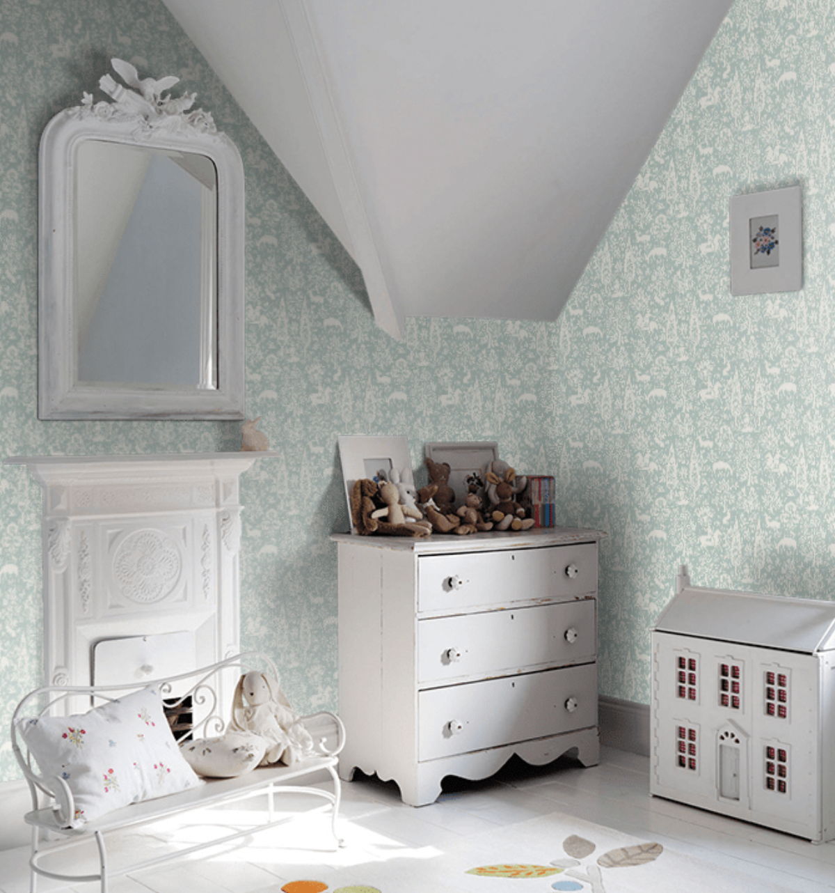 Wallpaper - Duck egg woodland - 1m