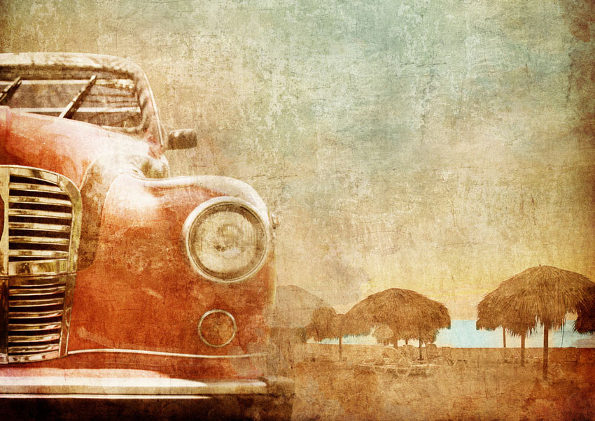 Mint Decoupage Paper | Vintage Car