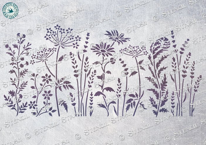 WILD MEADOW MIX XL Stencil - A3