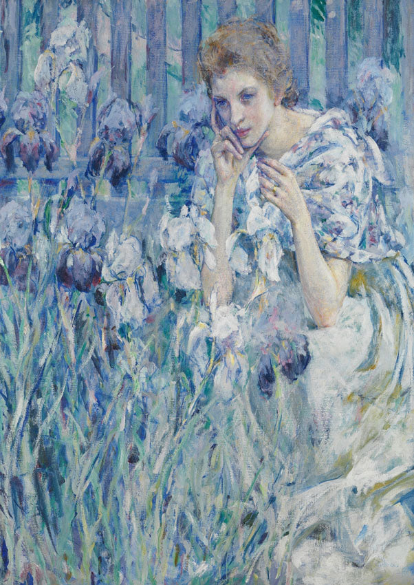 Mint Decoupage Paper | Woman With lillies