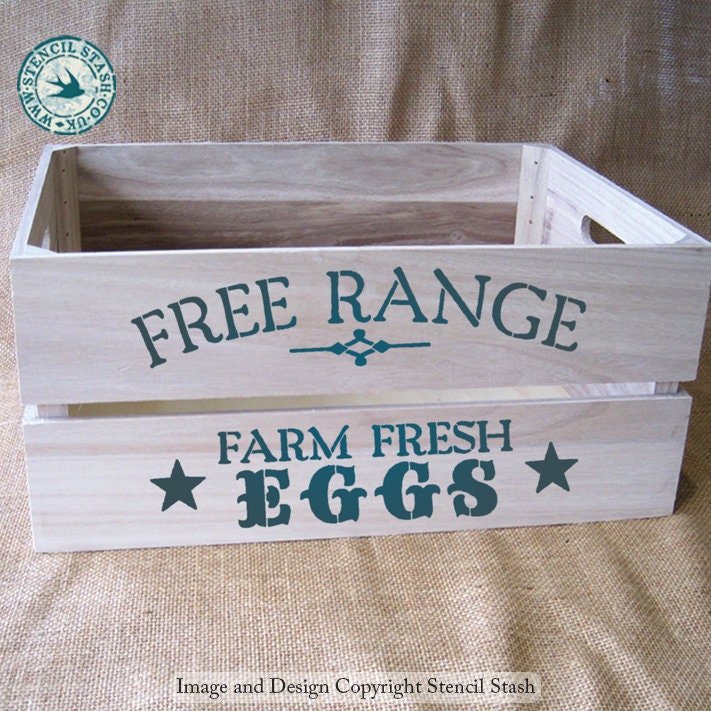 Free Range Eggs Stencil