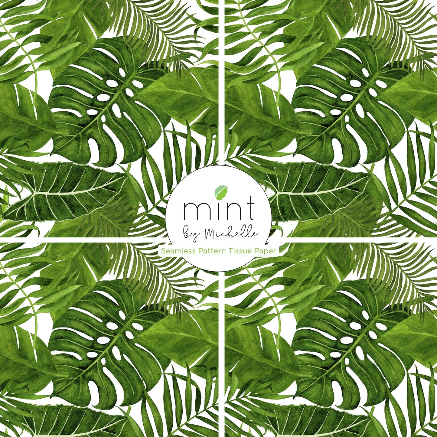 Mint Tissue Paper | Green Leaves