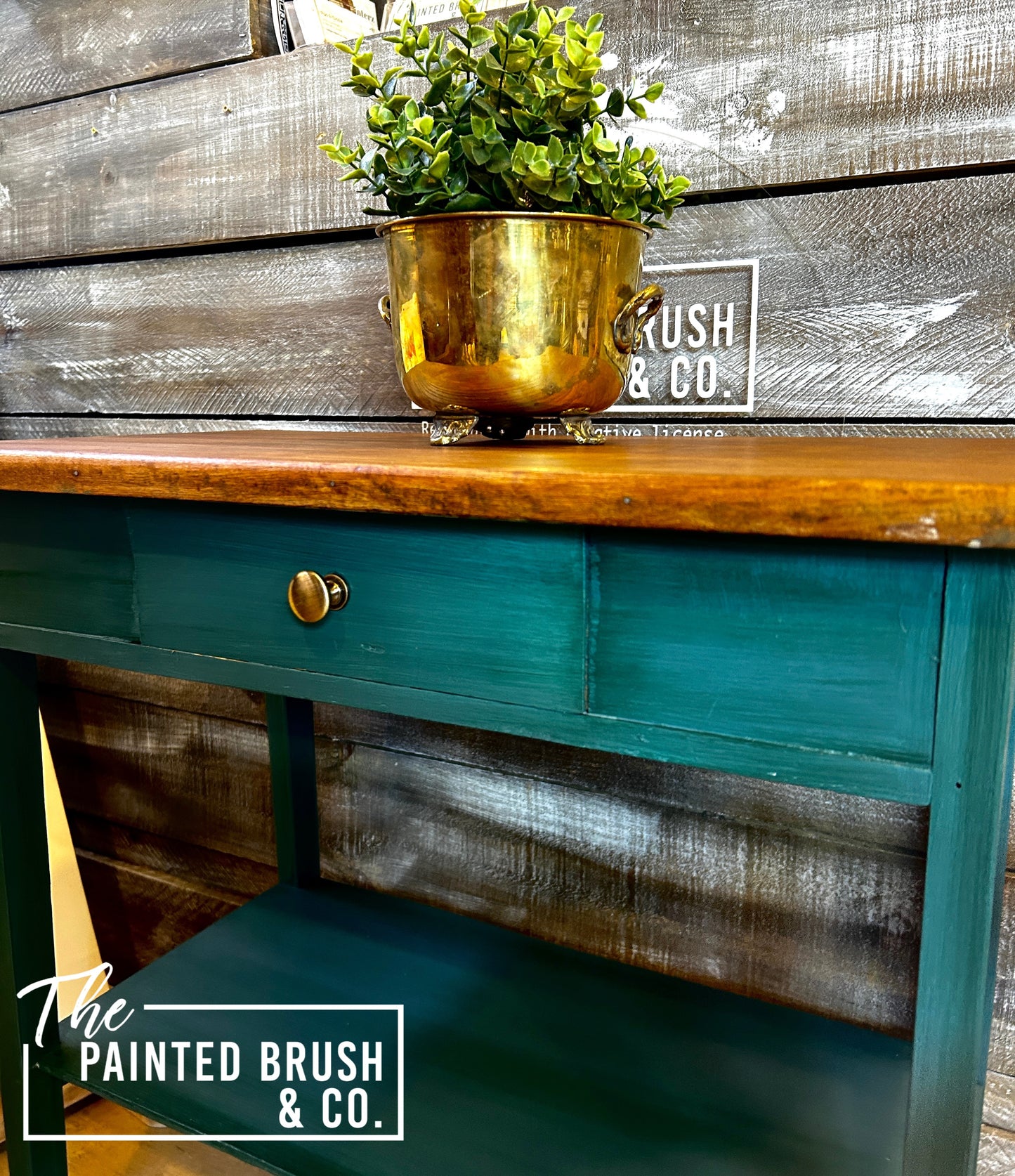 Peacock Green End Table