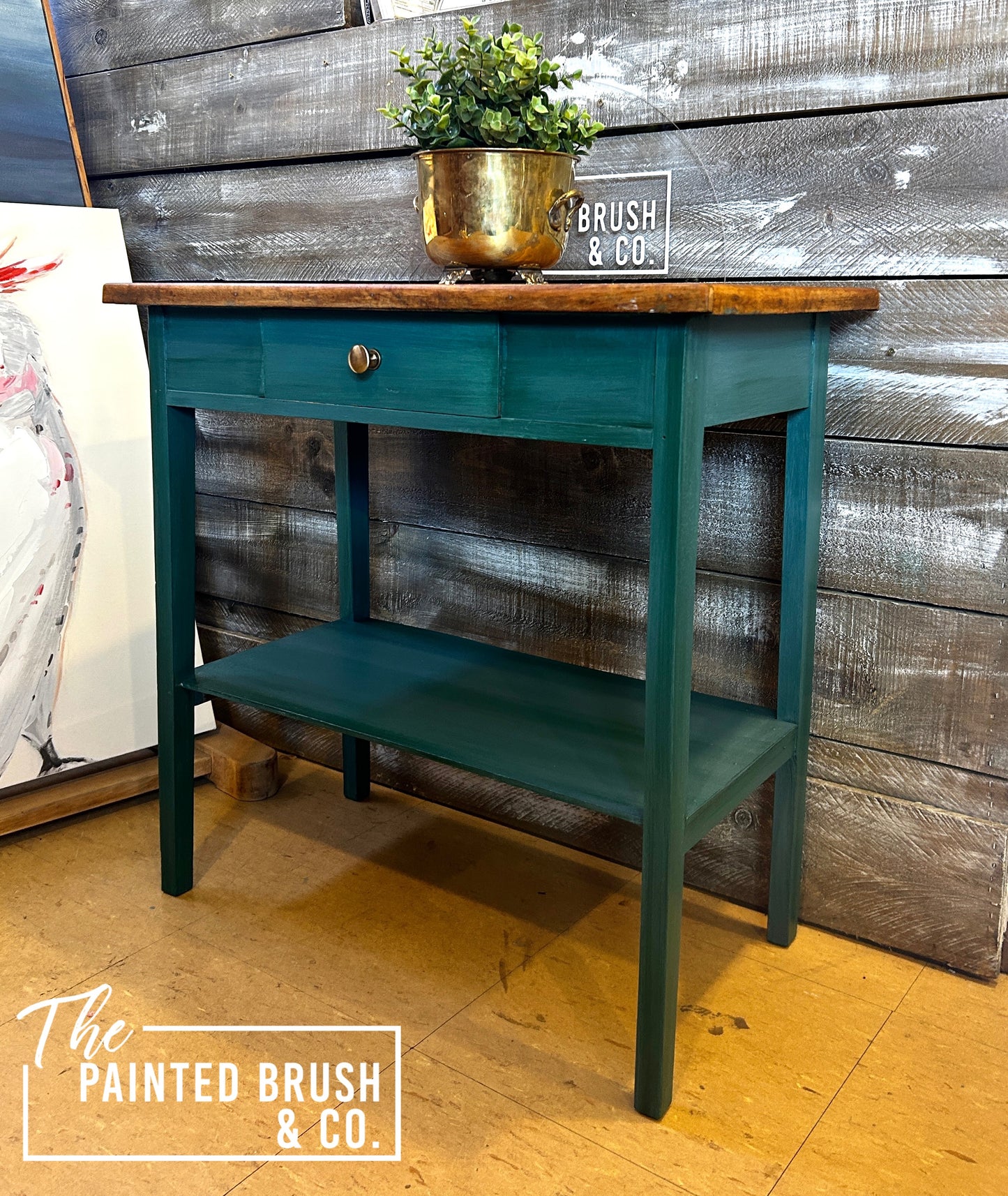 Peacock Green End Table