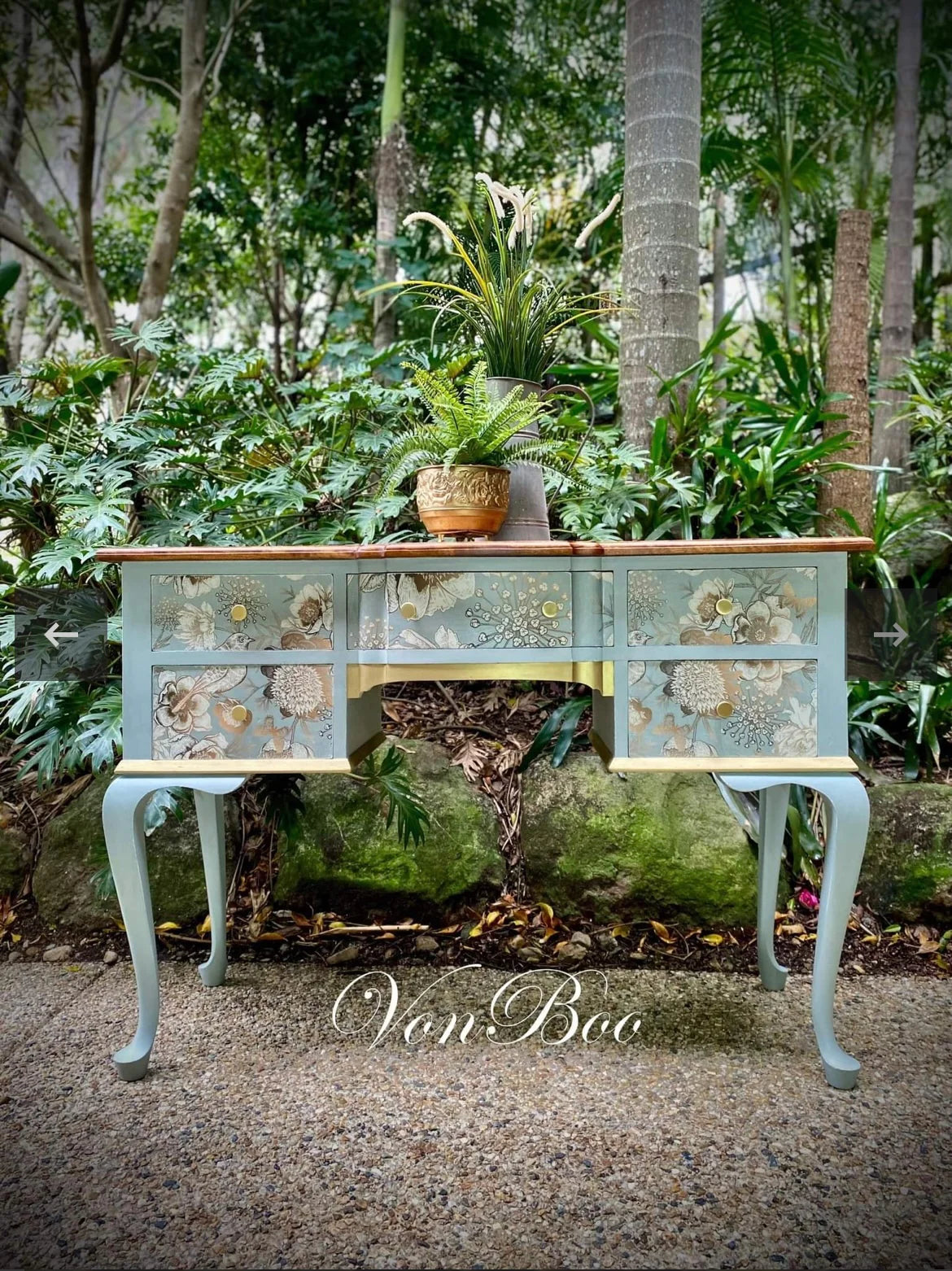 Mint Decoupage Paper | Foil Bird