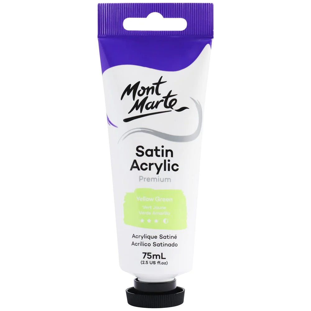 Mont Marte Satin Acrylic 75ml - Yellow Green