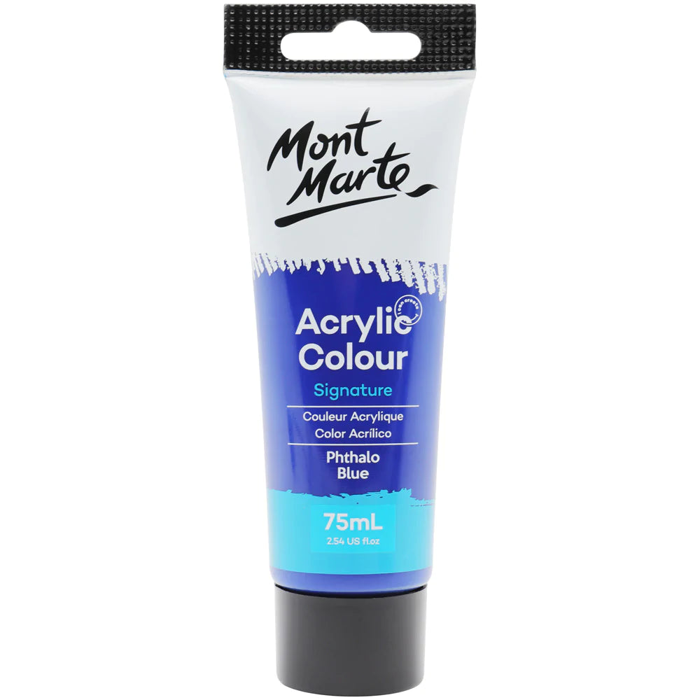 Mont Marte Acrylic Colour Paint Signature 75ml - Phthalo Blue
