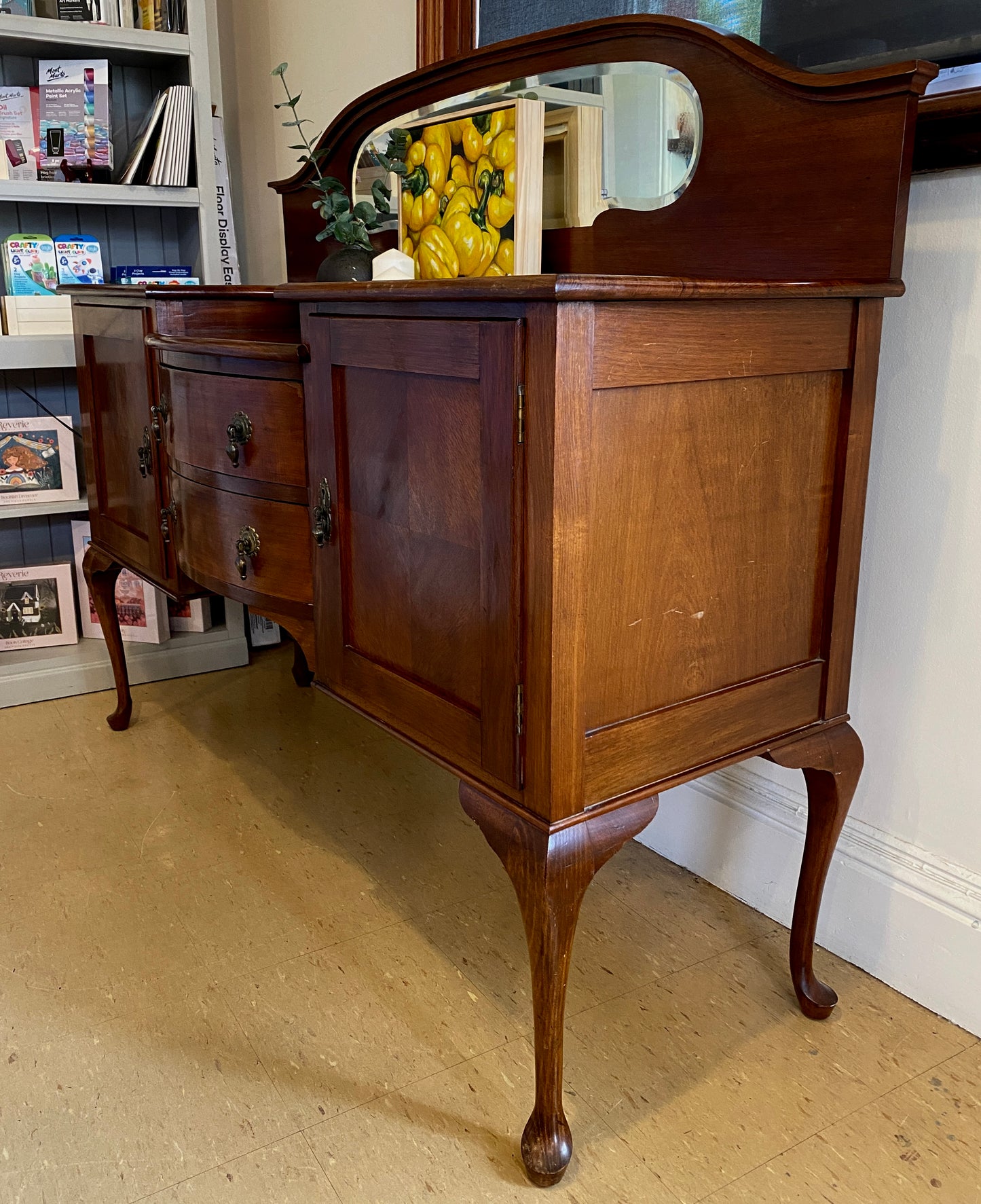 Solid Oak Queen Anne Sideboard