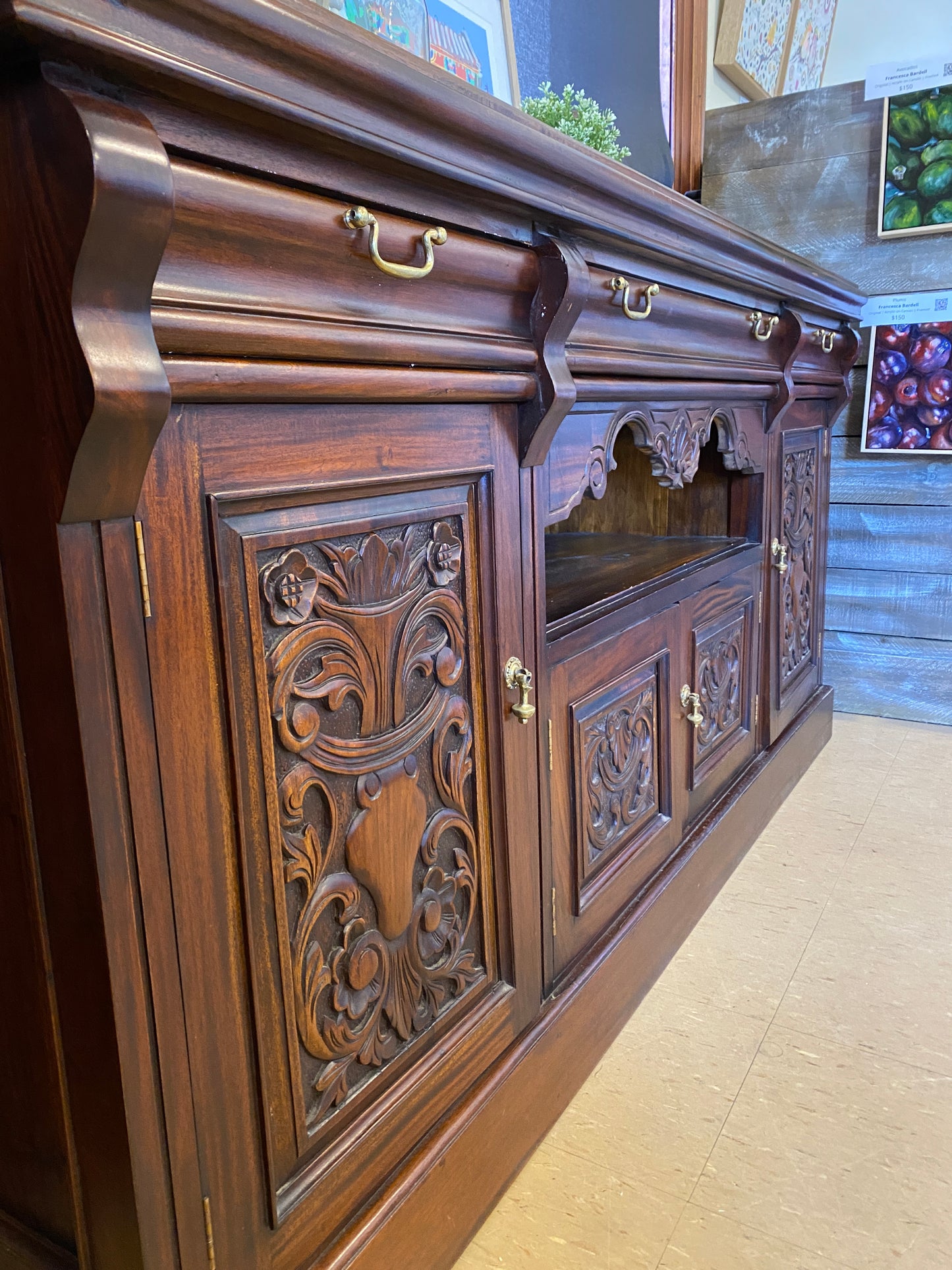Reproduction Carved Sideboard