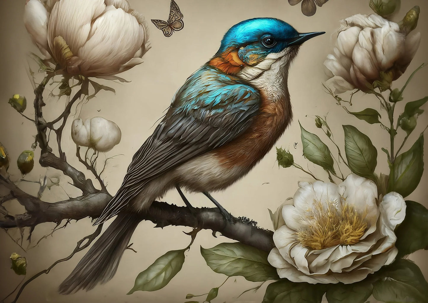 Mint Decoupage Paper | Sweet Bird In Blue - LIMITED EDITION