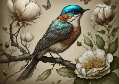 Mint Decoupage Paper | Sweet Bird In Blue - LIMITED EDITION