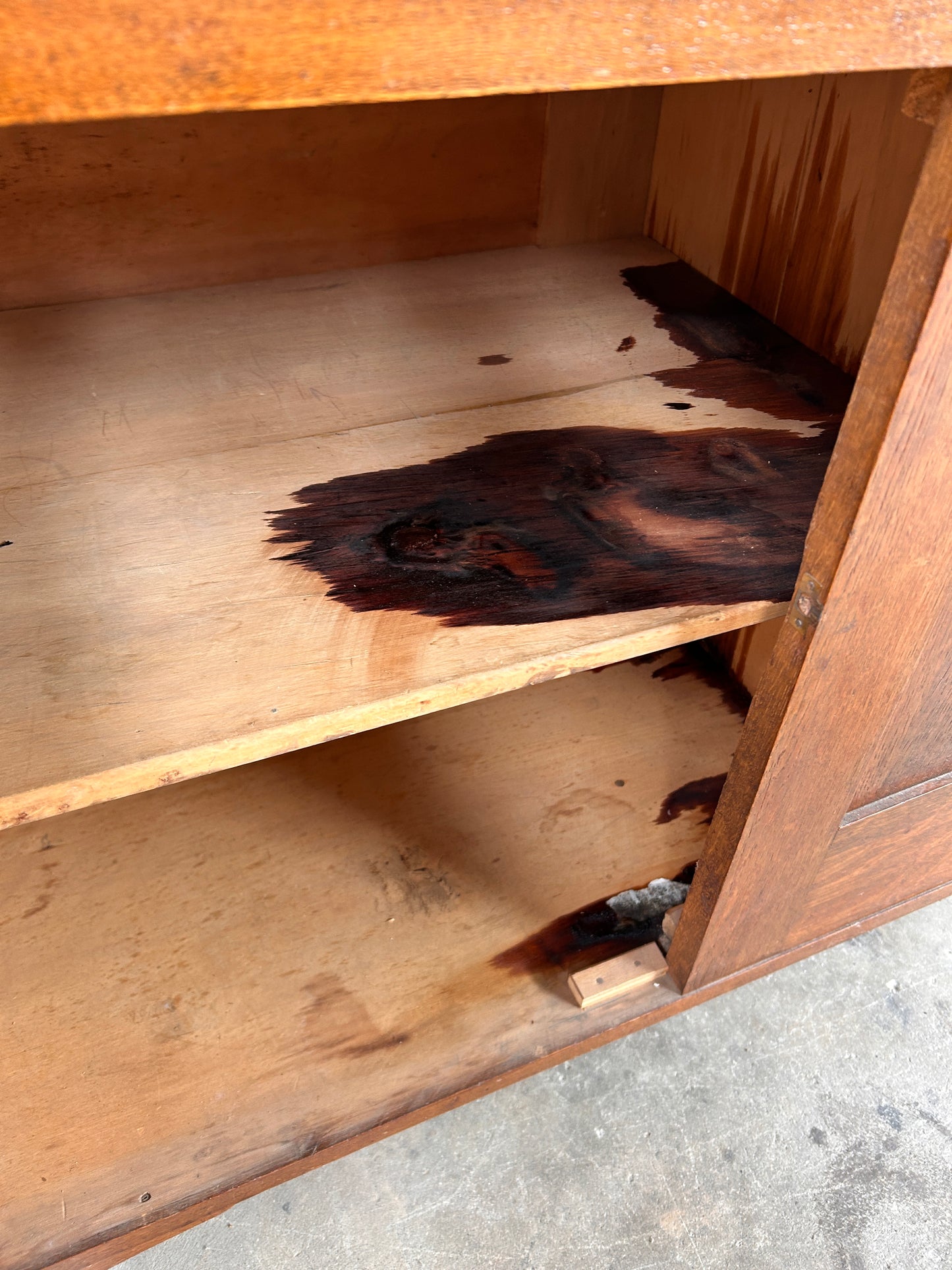 Antique H.F. Fischer Tiger Oak Sideboard