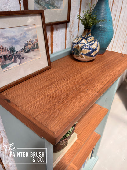 Pastel Blue & Timber Bookcase