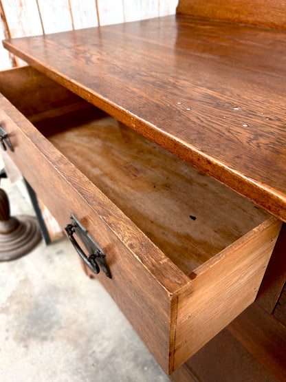 Antique H.F. Fischer Tiger Oak Sideboard