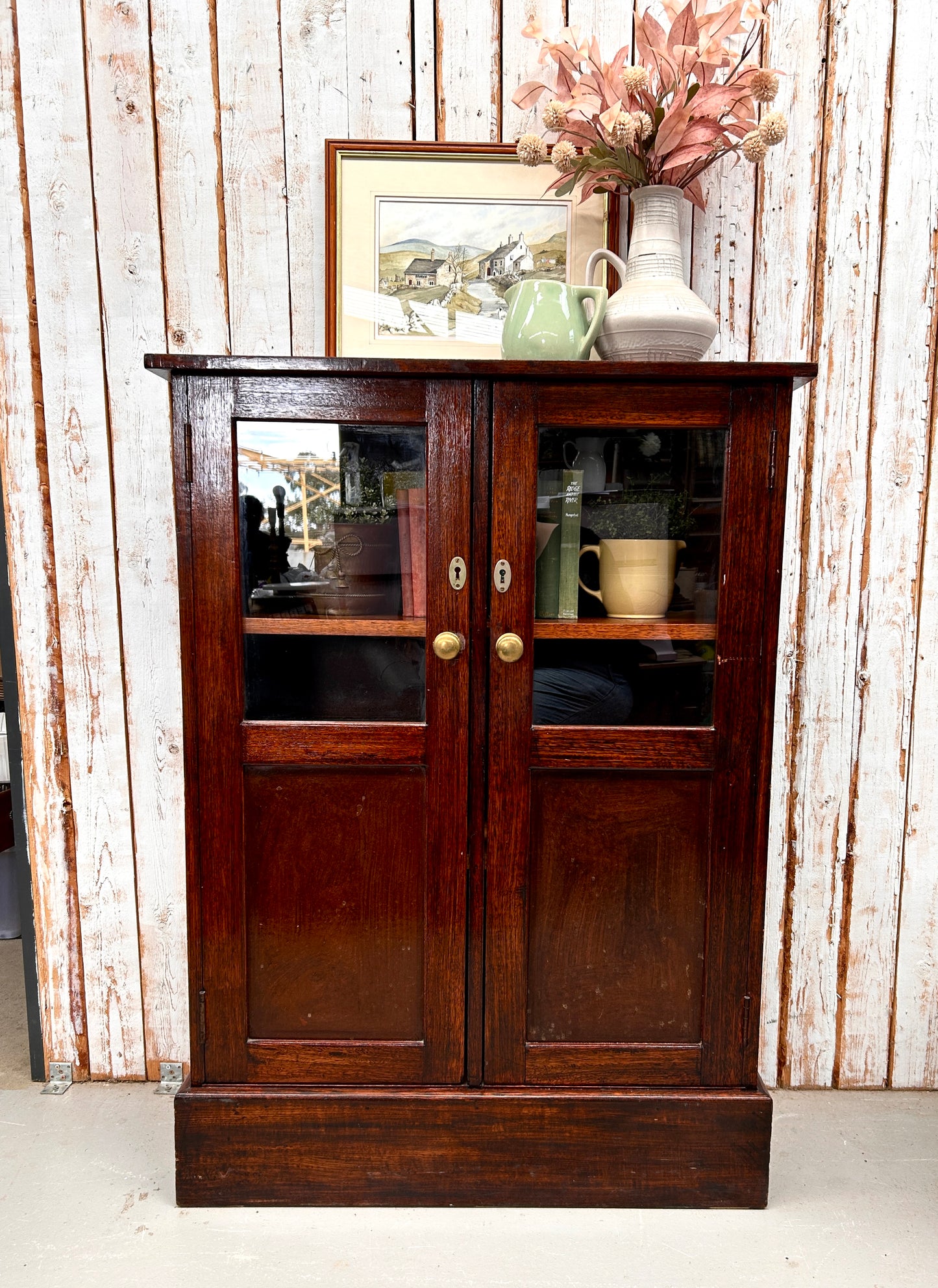 Vintage timber display cabinet