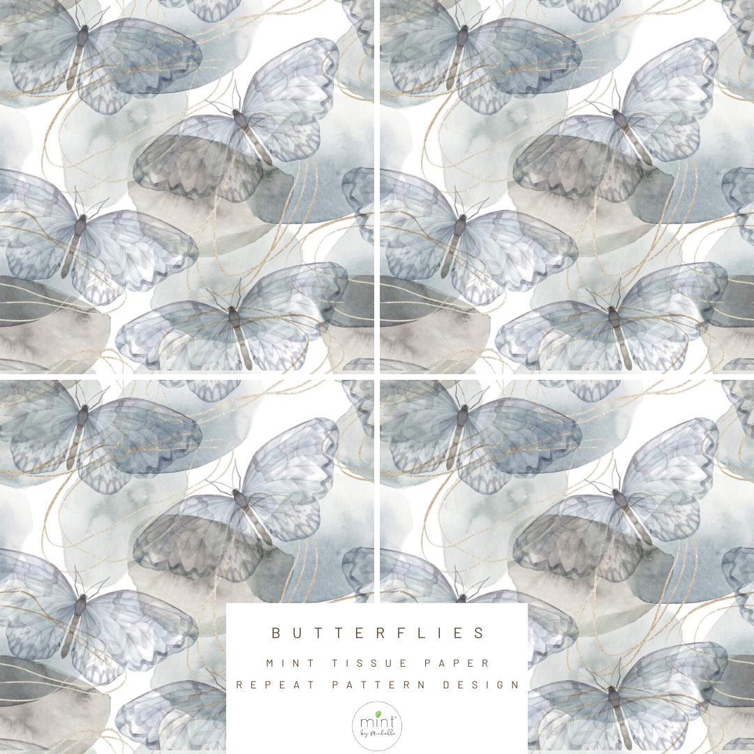 Mint Tissue Paper | Butterflies