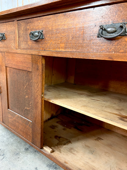 Antique H.F. Fischer Tiger Oak Sideboard