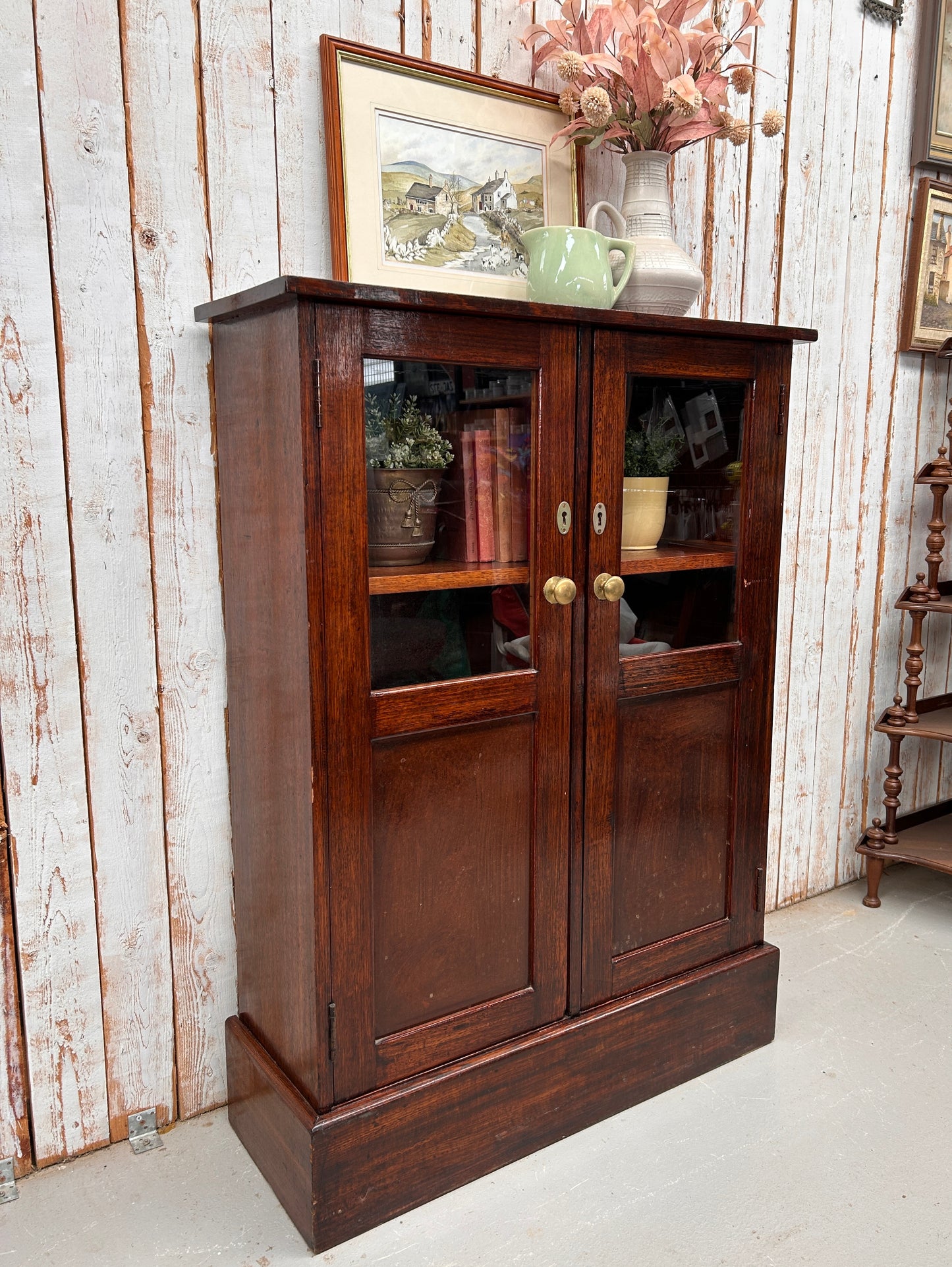 Vintage timber display cabinet
