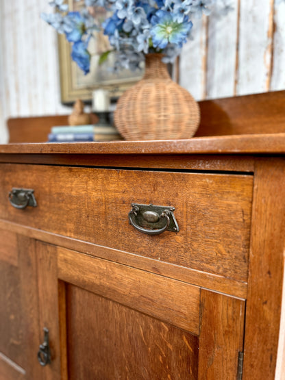 Antique H.F. Fischer Tiger Oak Sideboard