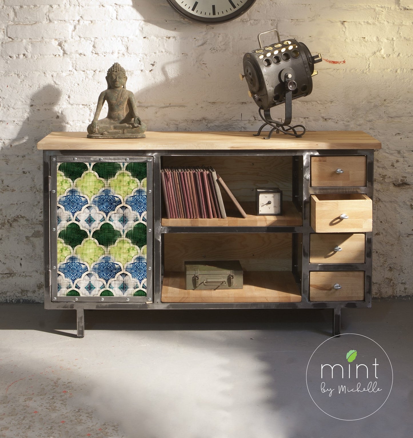 Mint Tissue Paper | Distressed Tile