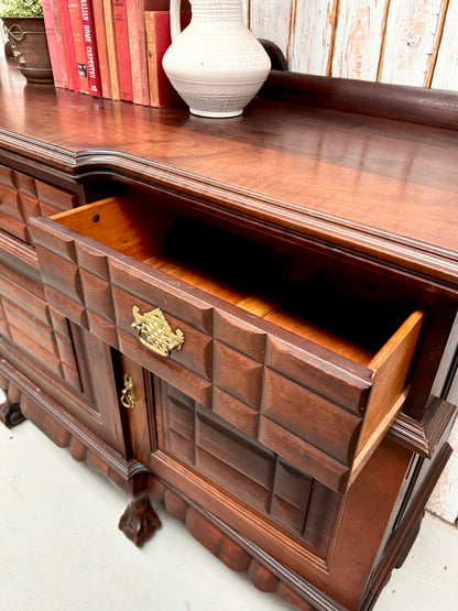 Mahogany Jacobean Revival Sideboard with 6 ball & claw feet