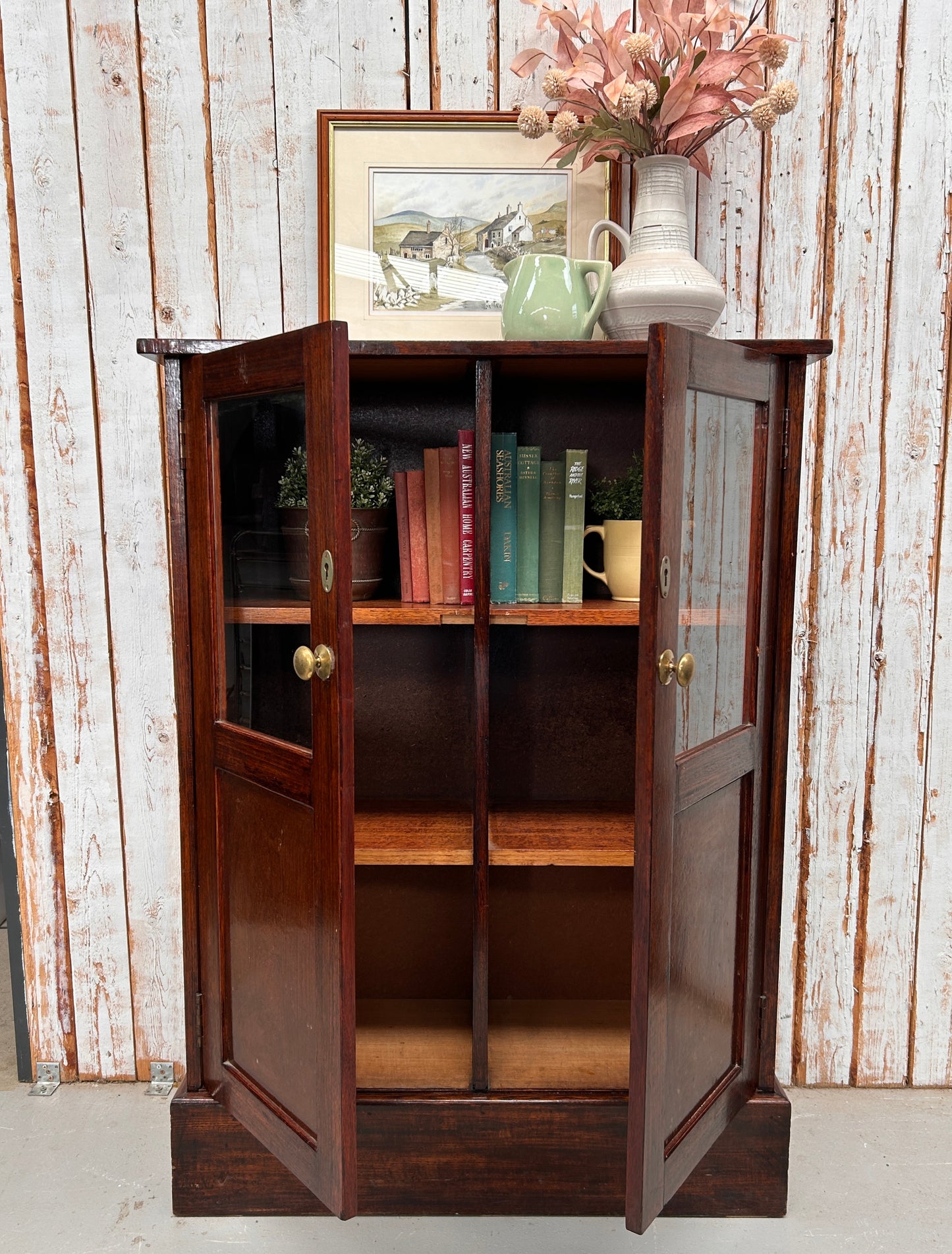 Vintage timber display cabinet