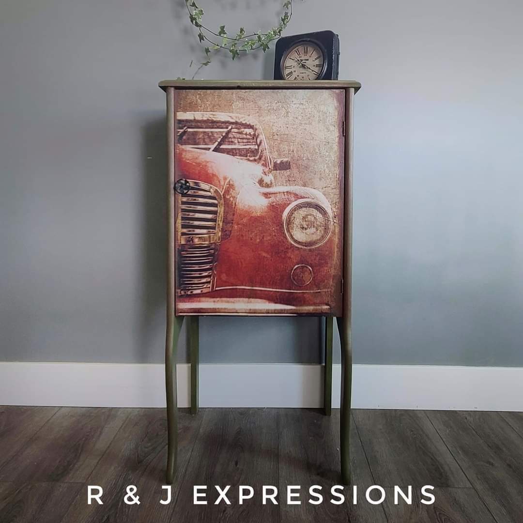 Mint Decoupage Paper | Vintage Car