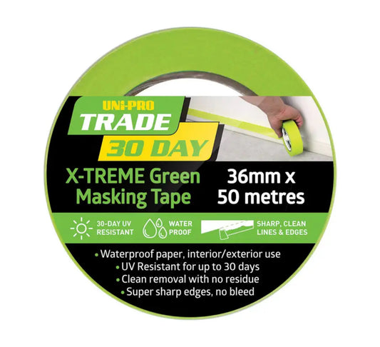 Uni-Pro Trade 30 Day X-TREME Green Masking Tape 50m