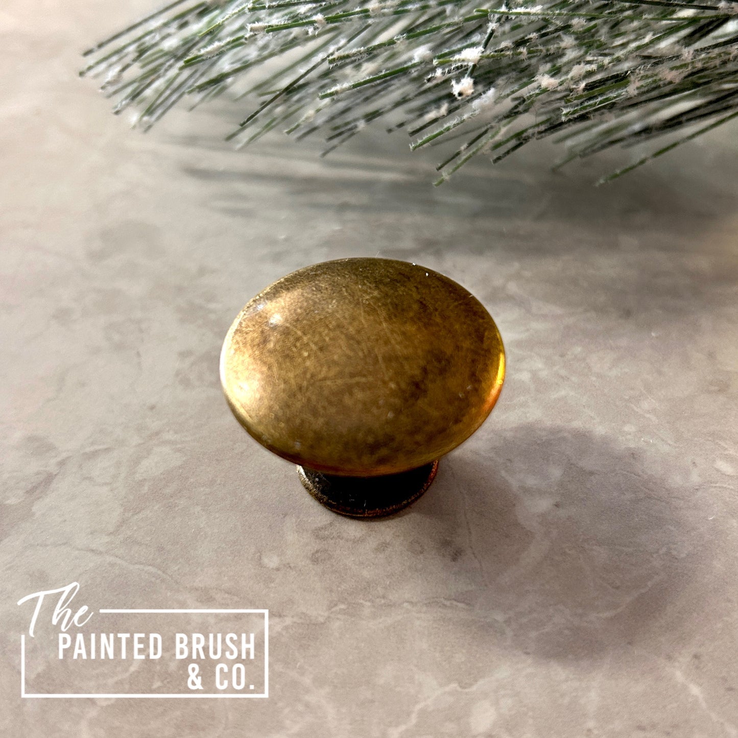 Antique Brass Round Knob - Florence
