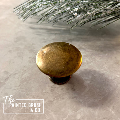 Antique Brass Round Knob - Florence