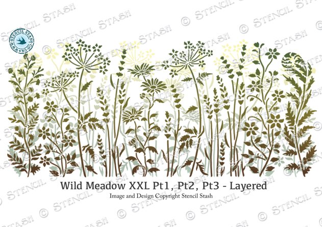 Wild Meadow XXL 3 piece set - Stencil