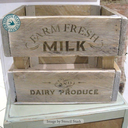 Farm Fresh Milk Stencil