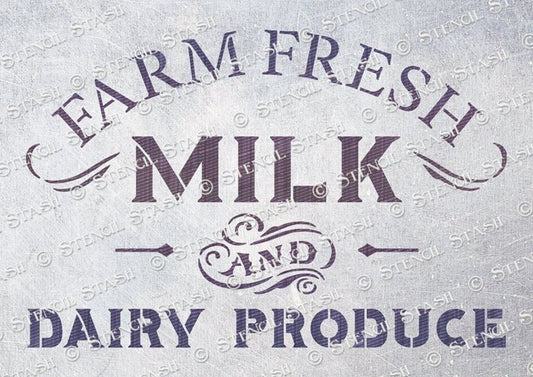 Farm Fresh Milk Stencil