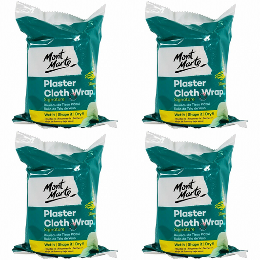 4x Mont Marte Plaster Cloth Wrap Signature - 10cm x 4.6m (3.9in x 14.8ft)