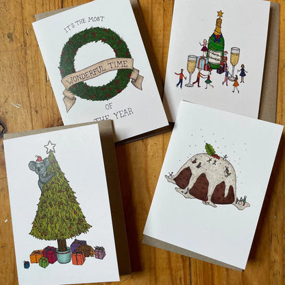 Christmas Card Box Set by The Nonsense Maker - 8 Pack