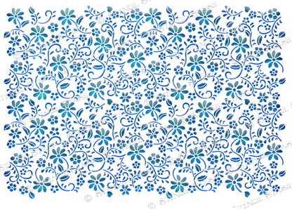 Meadow Flowers Repeat Pattern Stencil