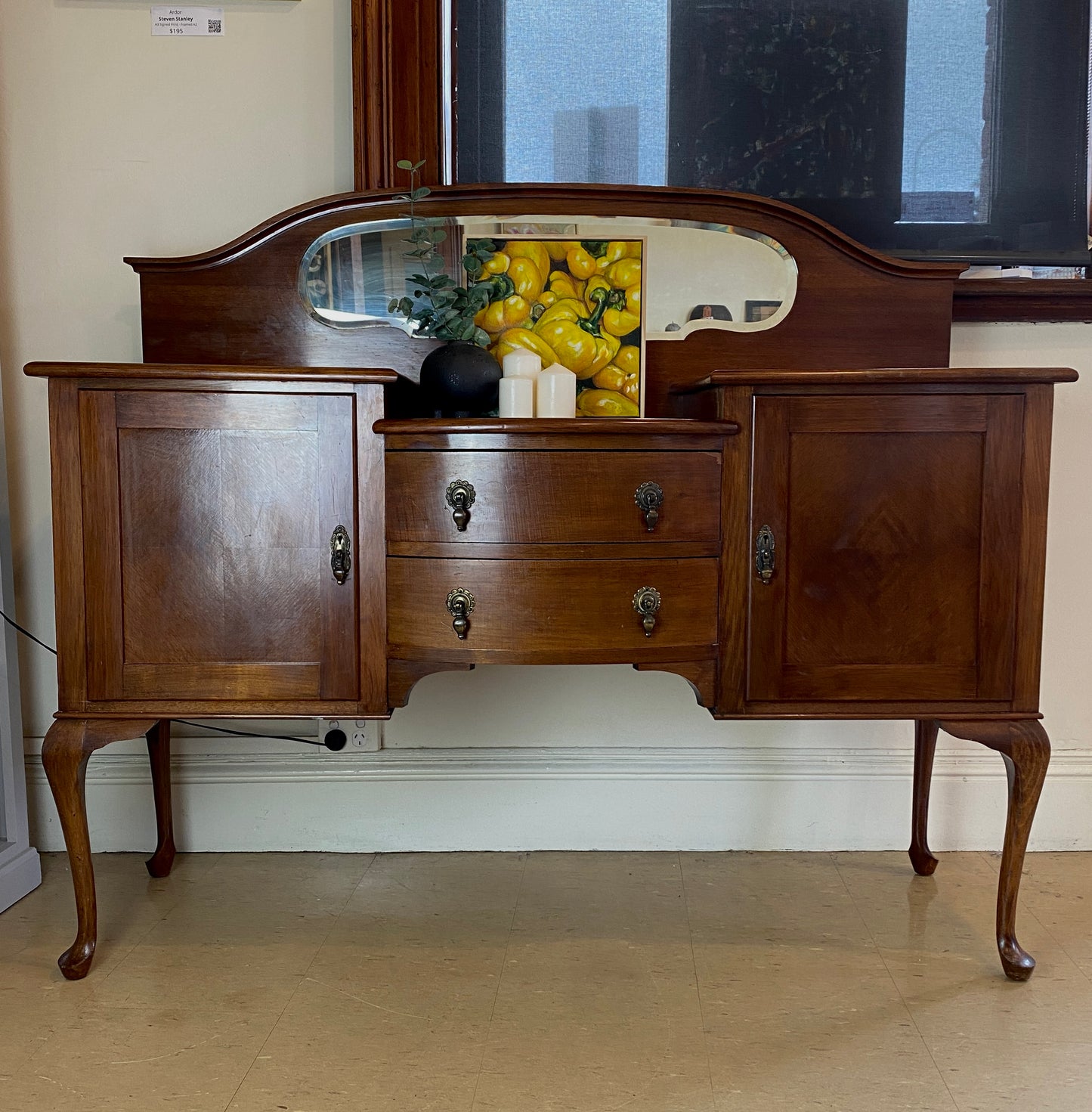 Solid Oak Queen Anne Sideboard