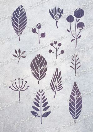 Leaf Print Pattern Stencil