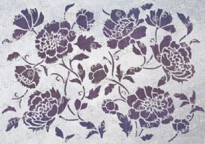 Peony Flower Pattern Stencil